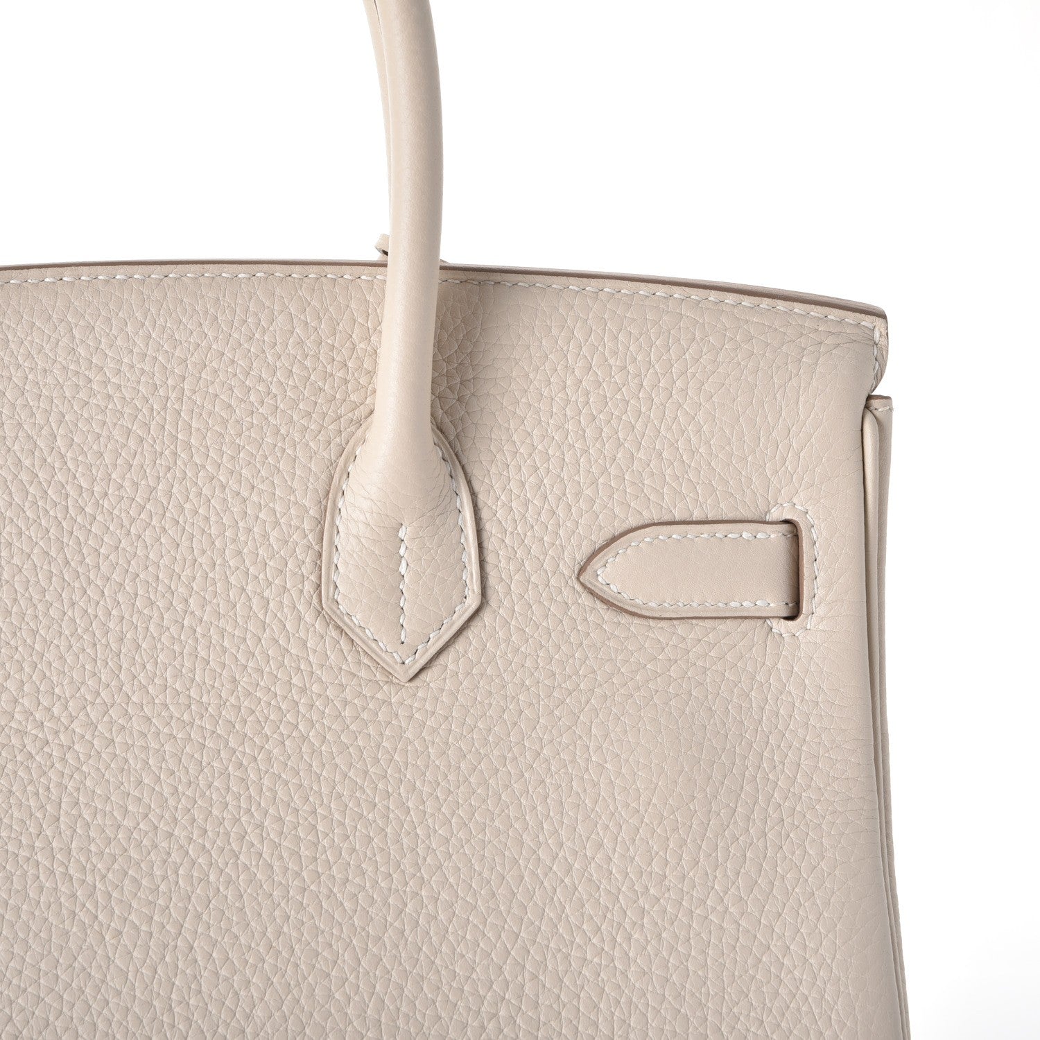Hermes Taurillon Clemence Birkin 30 Craie 12 of 38