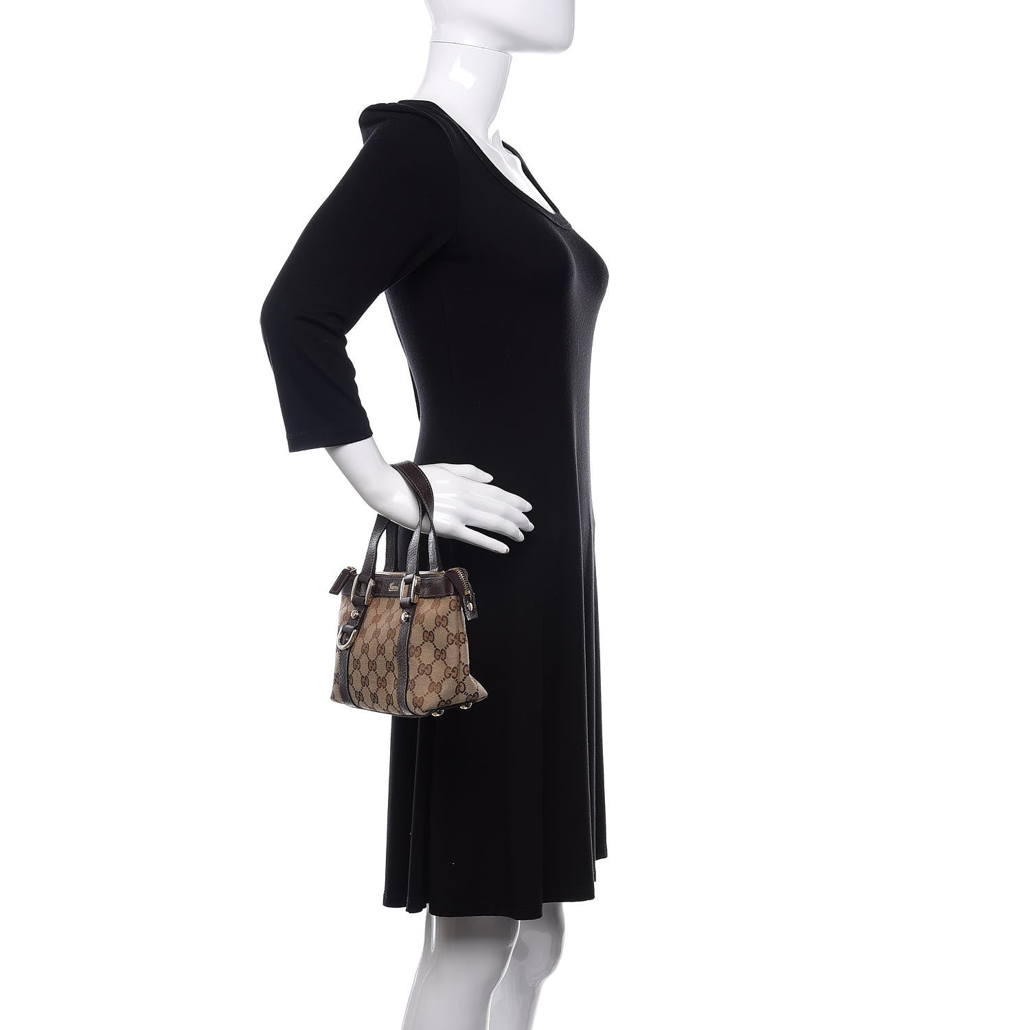 Gucci Monogram Small Abbey Tote Dark Brown 2 of 10