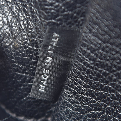 Miu Miu Goatskin Madras Zip Tote Black 7 of 22