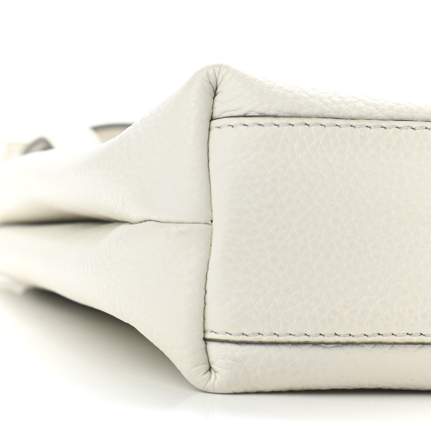 Tumbled Calfskin Gancini Mini Bag White