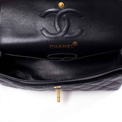 Chanel Caviar Quilted Small Double Flap Navy 10 of 11