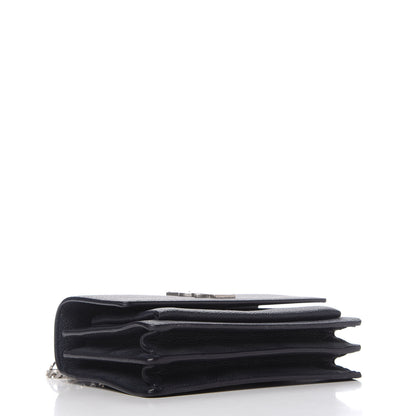 Saint Laurent Grained Calfskin Small Monogram Sunset Navy Blue 4 of 9