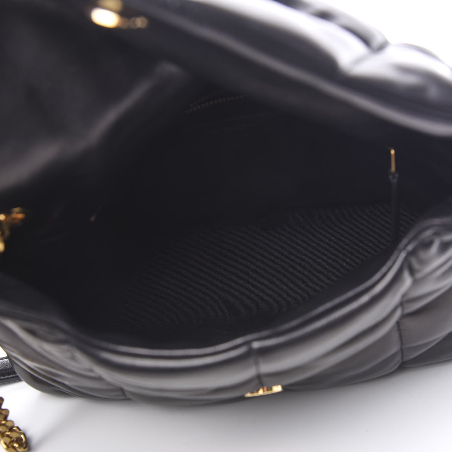 Saint Laurent Lambskin Quilted Small Loulou Puffer Monogram Chain Satchel Black 4 of 9