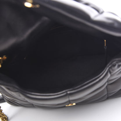 Saint Laurent Lambskin Quilted Small Loulou Puffer Monogram Chain Satchel Black 4 of 9
