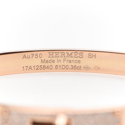 Hermes 18K Rose Gold Diamond PM Kelly Pave Bracelet SH 4 of 6