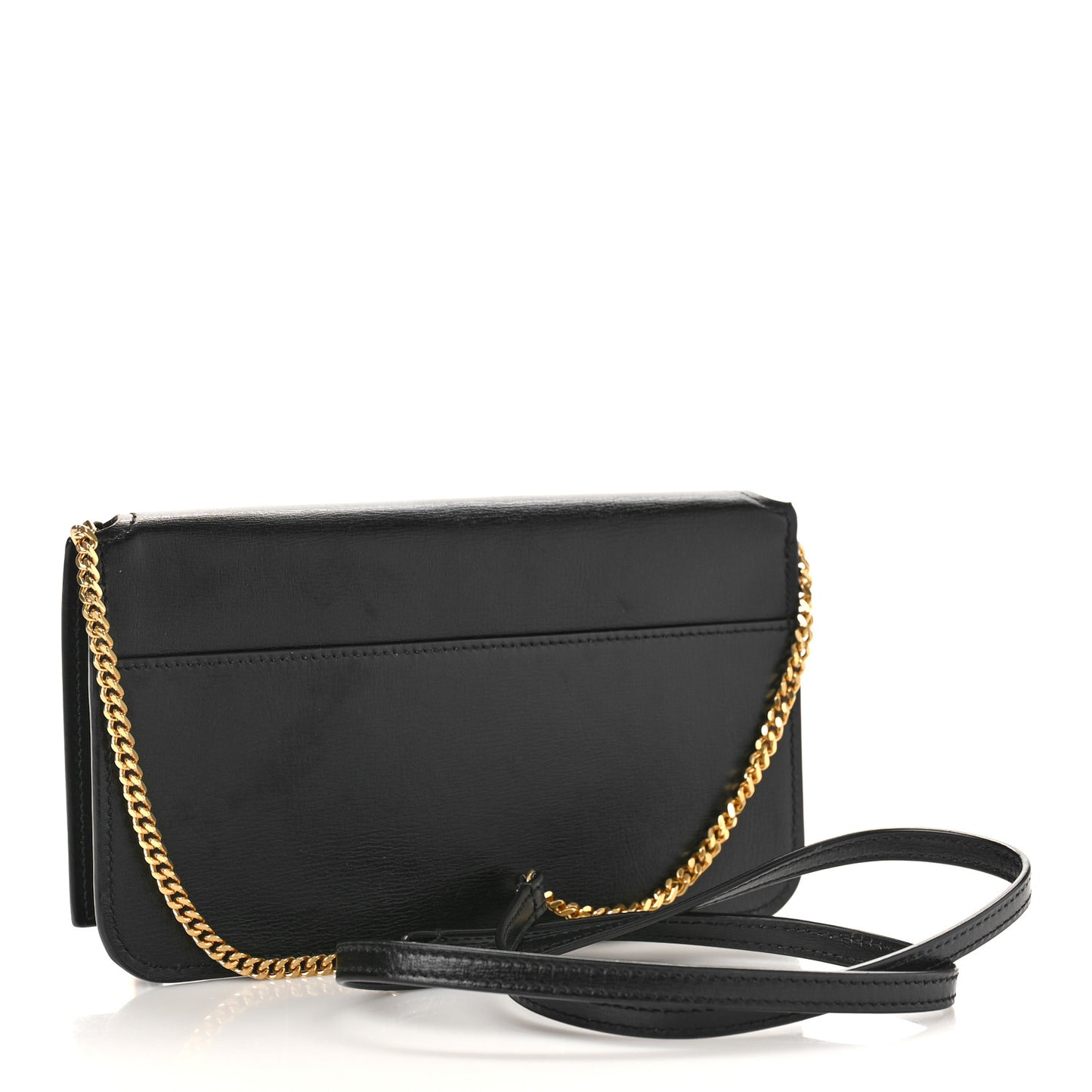 Smooth Calfskin Monogram Phone Holder Crossbody Black
