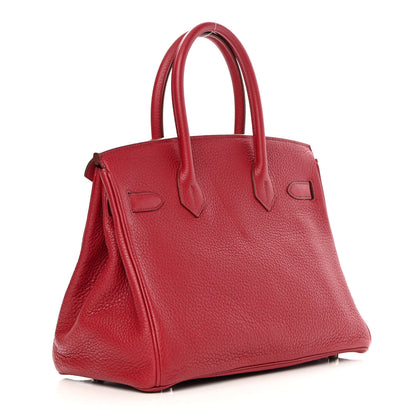 Hermes Taurillon Clemence Birkin 30 Rouge Garance 2 of 12