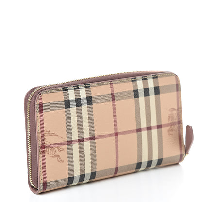 Burberry Haymarket Check Large Ziggy Zip Around Wallet Dusty Pink 3 of 9