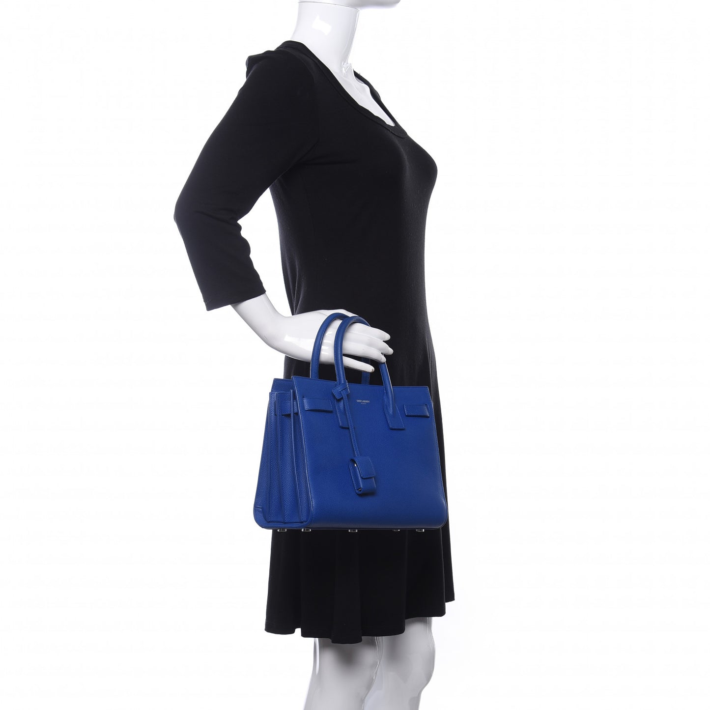 Grained Calfskin Baby Sac De Jour Royal Blue