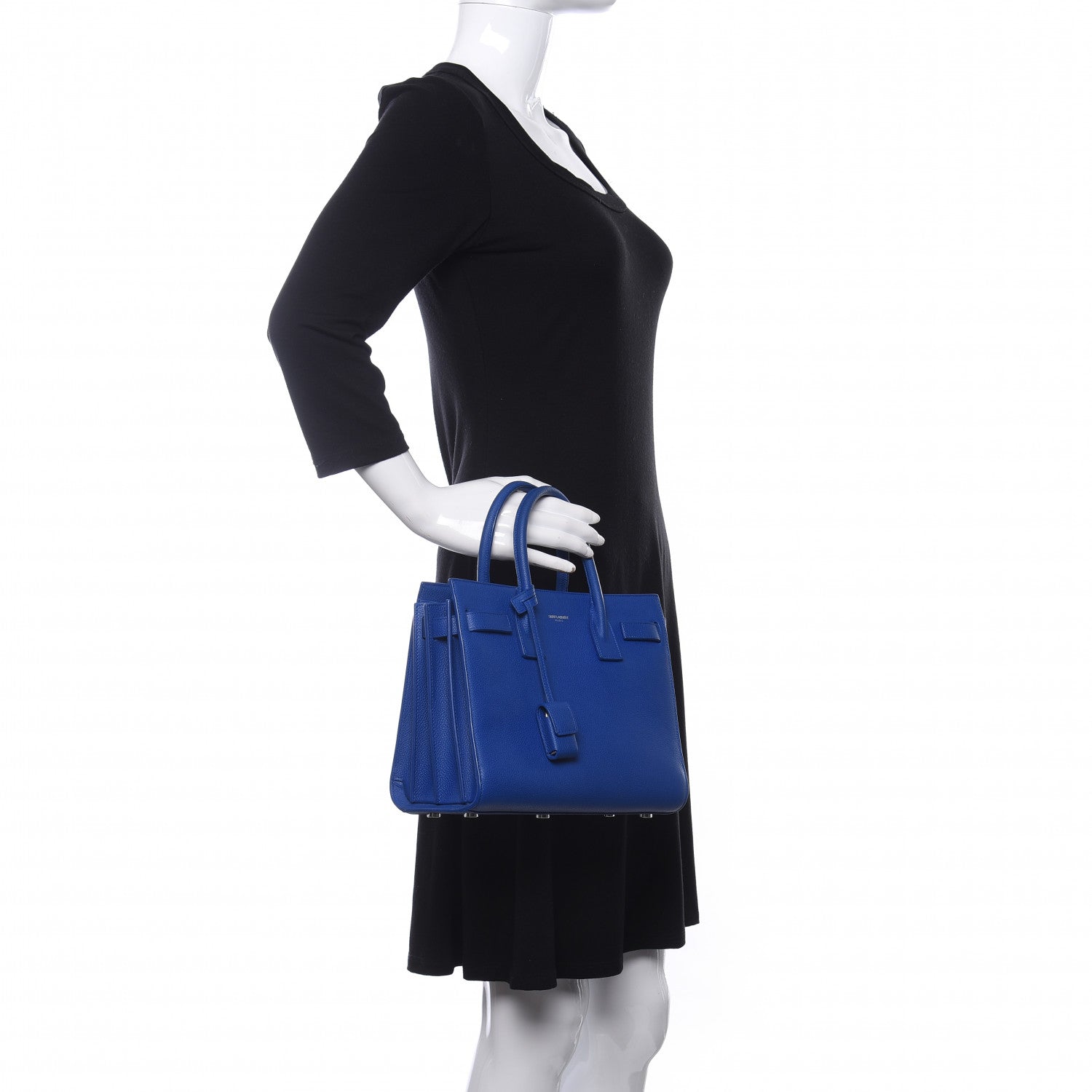 Saint Laurent Grained Calfskin Baby Sac De Jour Royal Blue 2 of 14