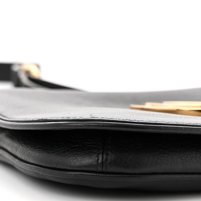 Gucci Roxy Calfskin Blondie Chain Shoulder Flap Bag Black 9 of 10