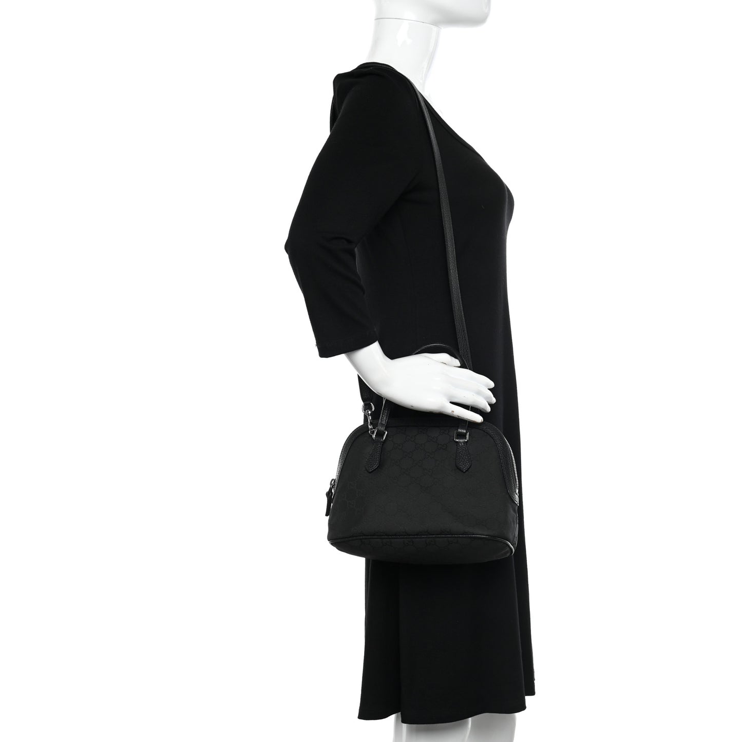 Monogram Dollar Calfskin Mini Dome Bag Black