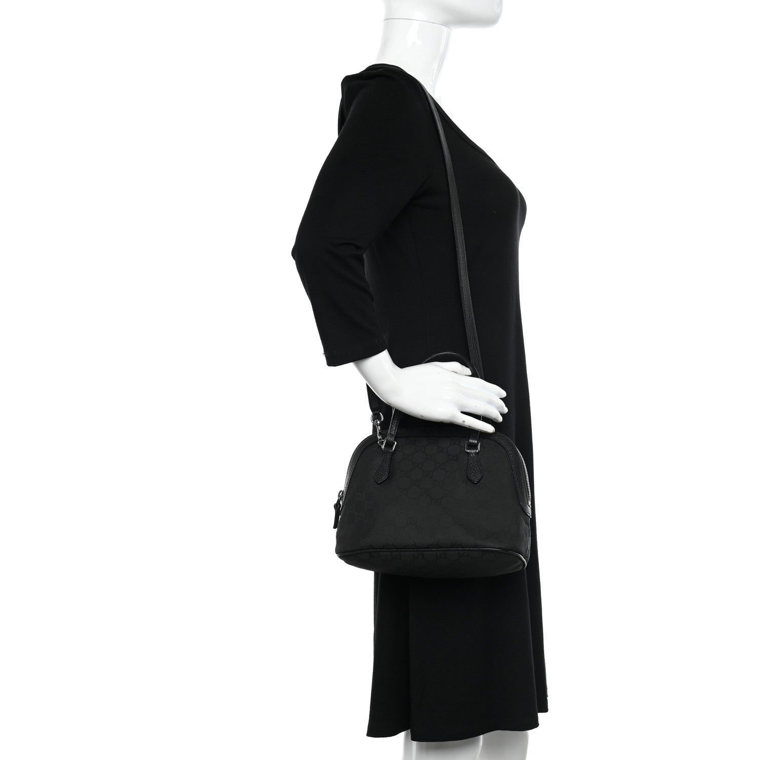 Gucci Monogram Dollar Calfskin Mini Dome Bag Black 2 of 10