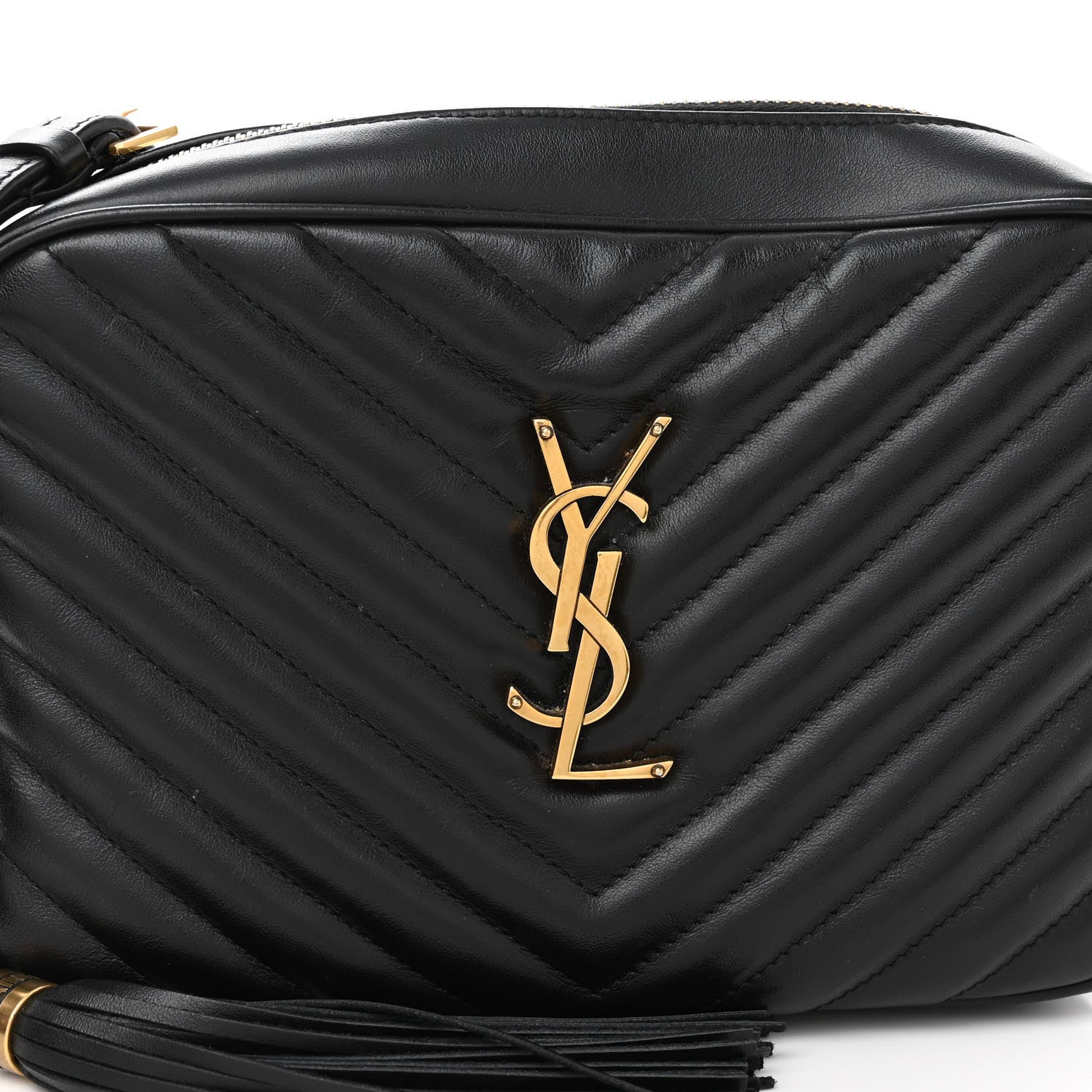 Saint Laurent Calfskin Matelasse Monogram Lou Camera Bag Black 7 of 9