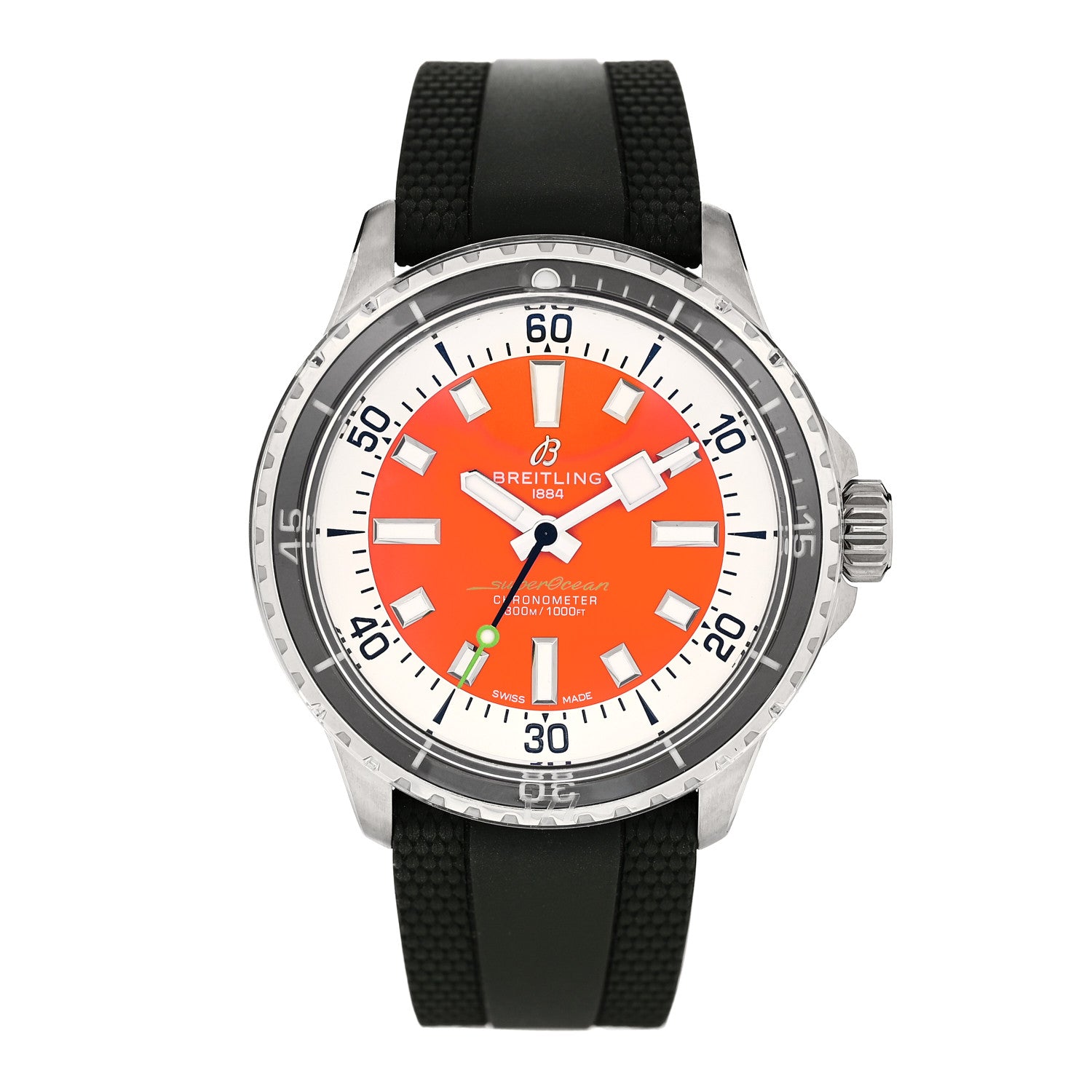 Breitling Stainless Steel Rubber 42mm SuperOcean Automatic Watch Orange A17375 1 of 5