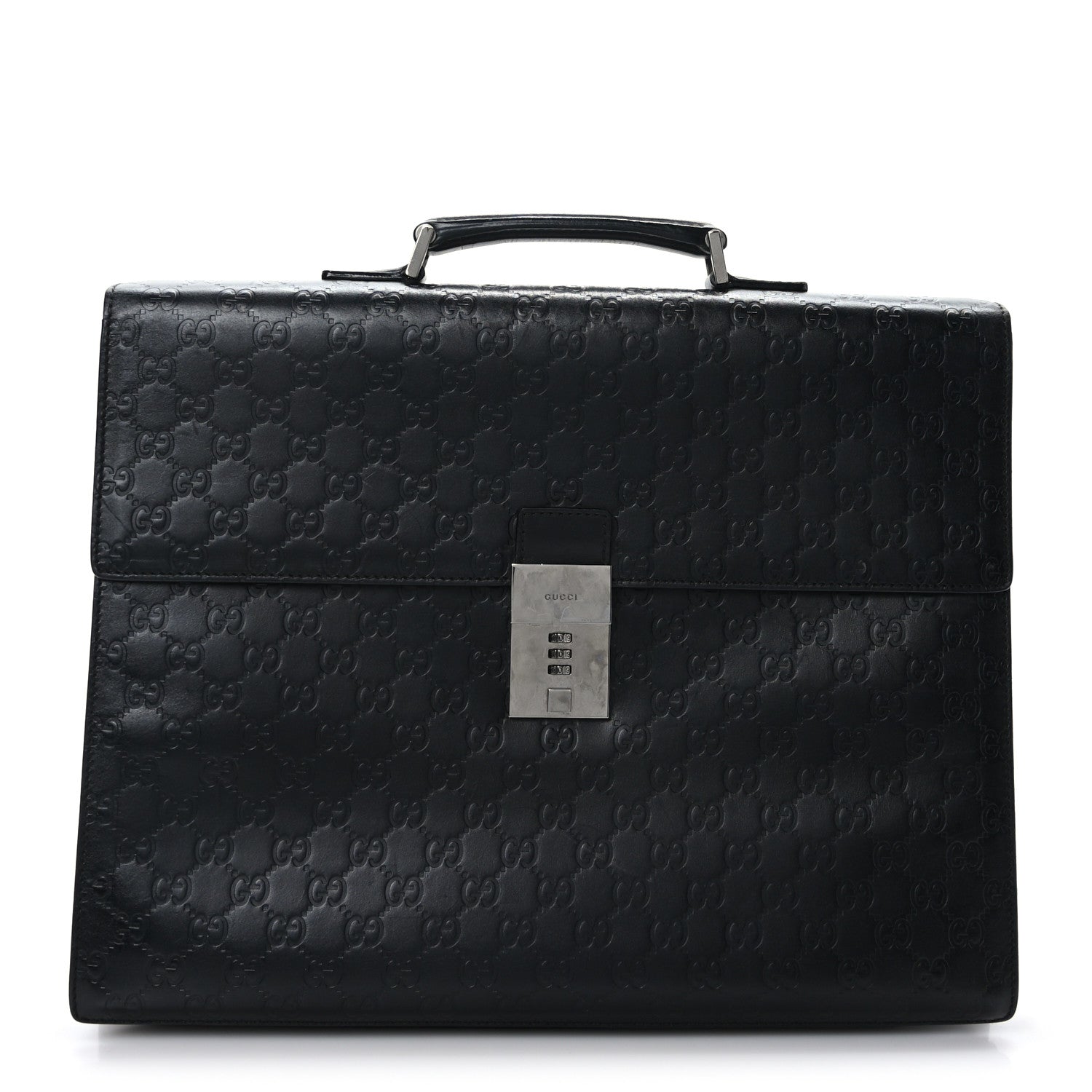 Gucci Guccissima Large Laptop Briefcase Black 1 of 8
