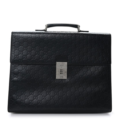Gucci Guccissima Large Laptop Briefcase Black 1 of 8