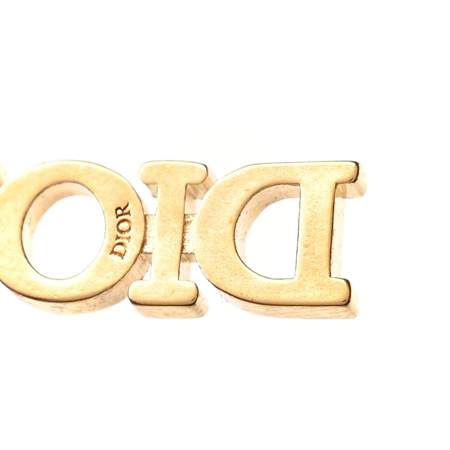 Christian Dior Crystal Dio(r)evolution Logo Hoop Drop Earrings Gold 4 of 4