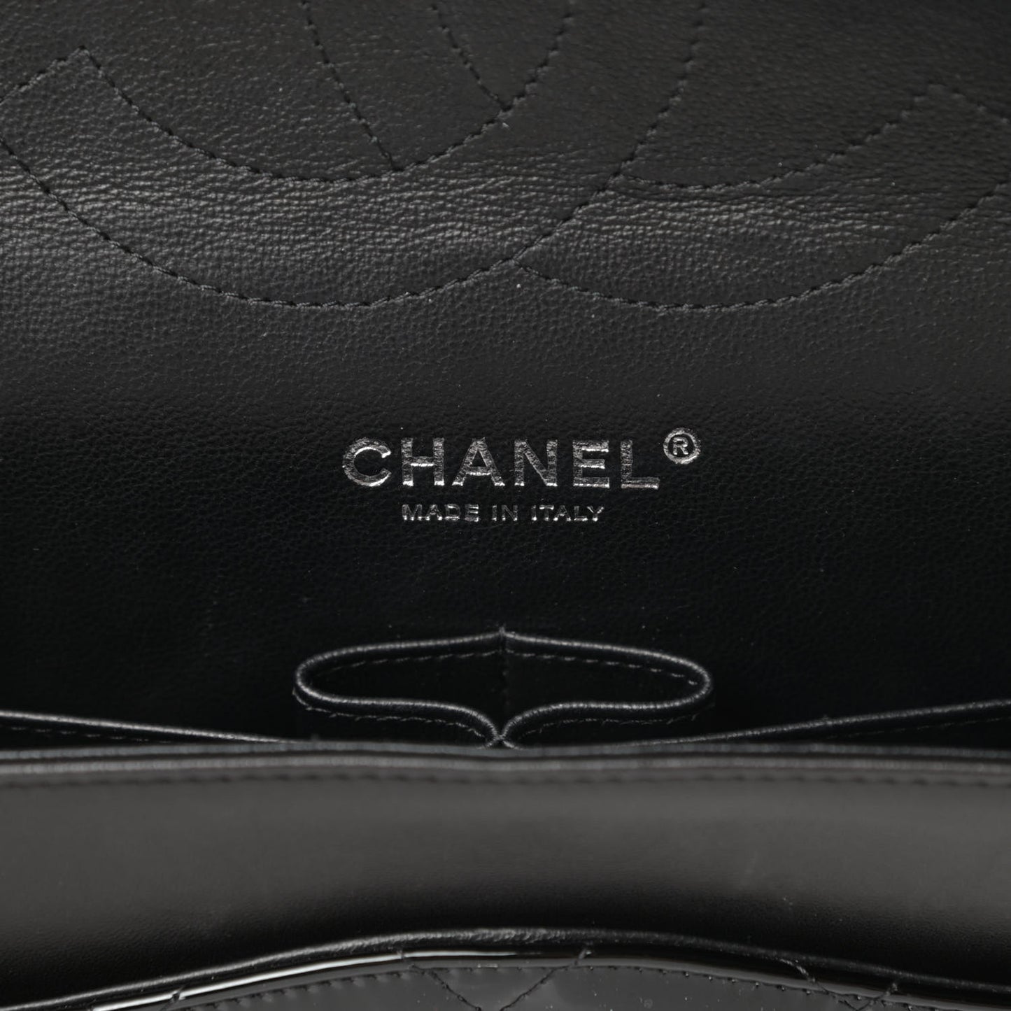 Patent Quilted Jumbo Double Flap Black