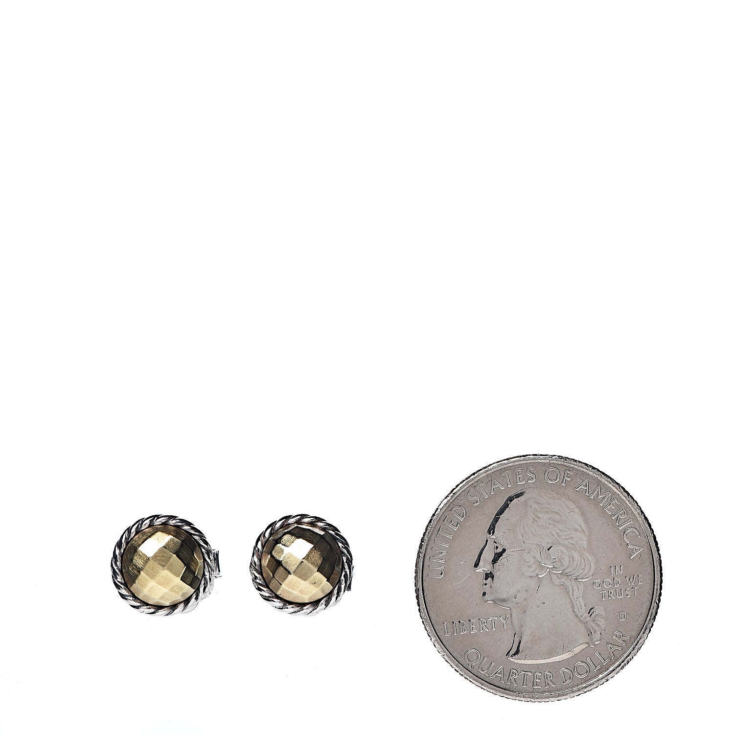 David Yurman Sterling Silver 18K Yellow Gold Chatelaine Earrings 2 of 5