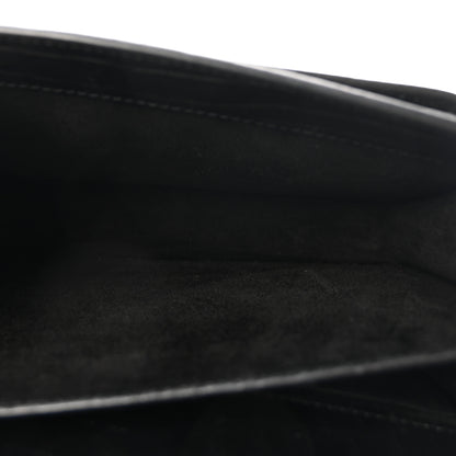 Saint Laurent Calfskin Crocodile Embossed Medium Monogram Sunset  Black 5 of 9