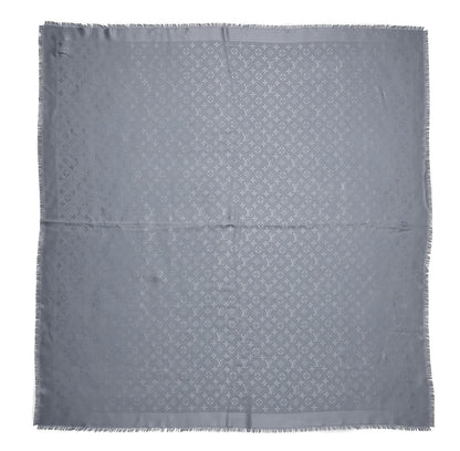 Louis Vuitton Silk Wool Monogram Shawl Charcoal Grey 1 of 4
