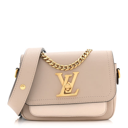Louis Vuitton Grained Calfskin Lockme Tender Greige 1 of 9