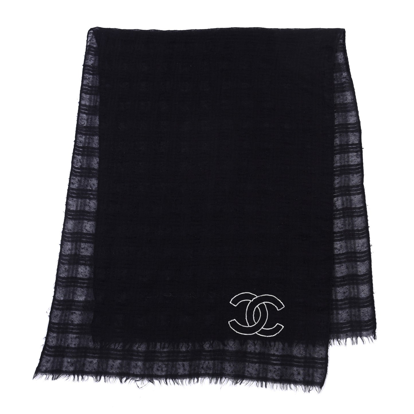 Cashmere Silk CC Scarf Black