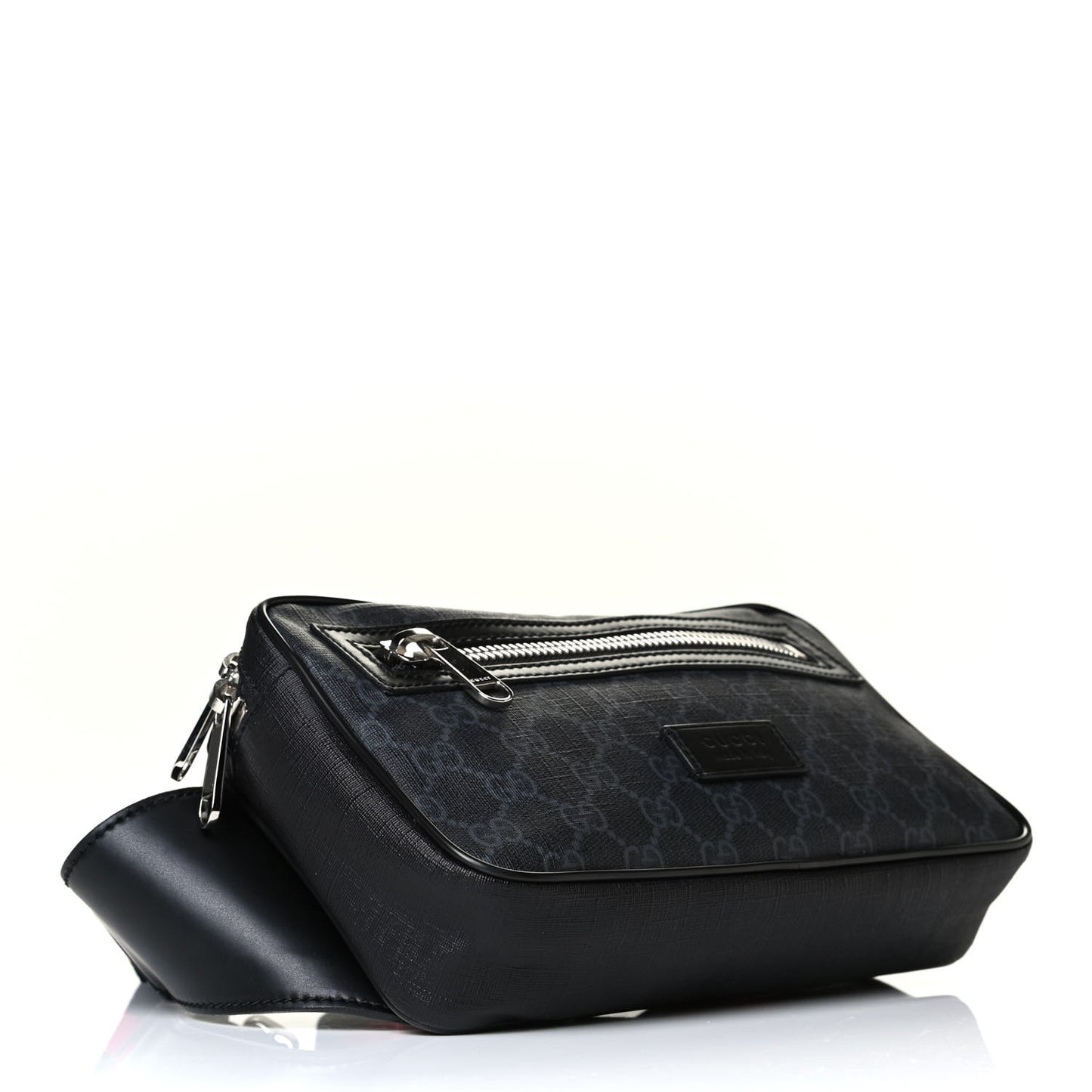 Soft GG Supreme Monogram Web Belt Bag Black Grey