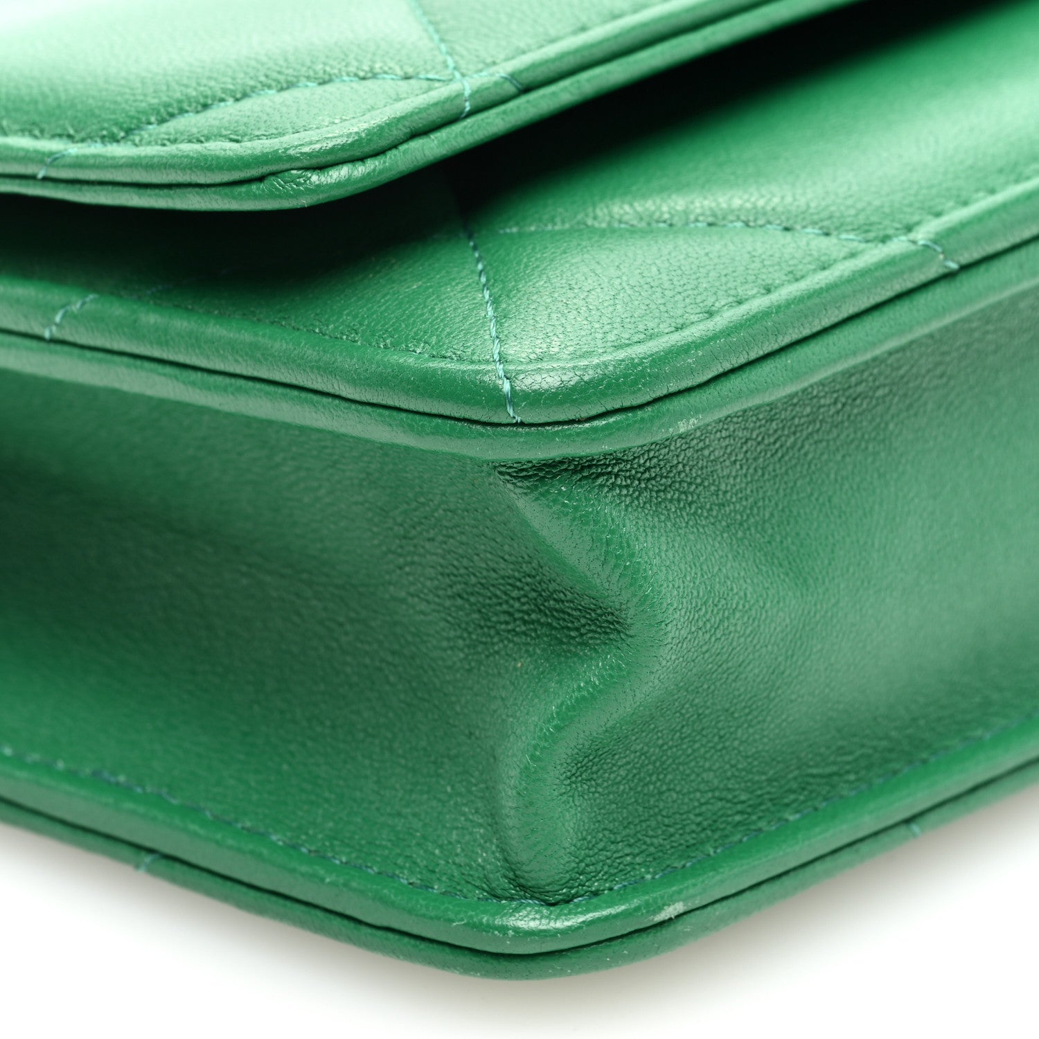 Chanel Lambskin Quilted Chanel 19 Wallet On Chain WOC Green 9 of 10