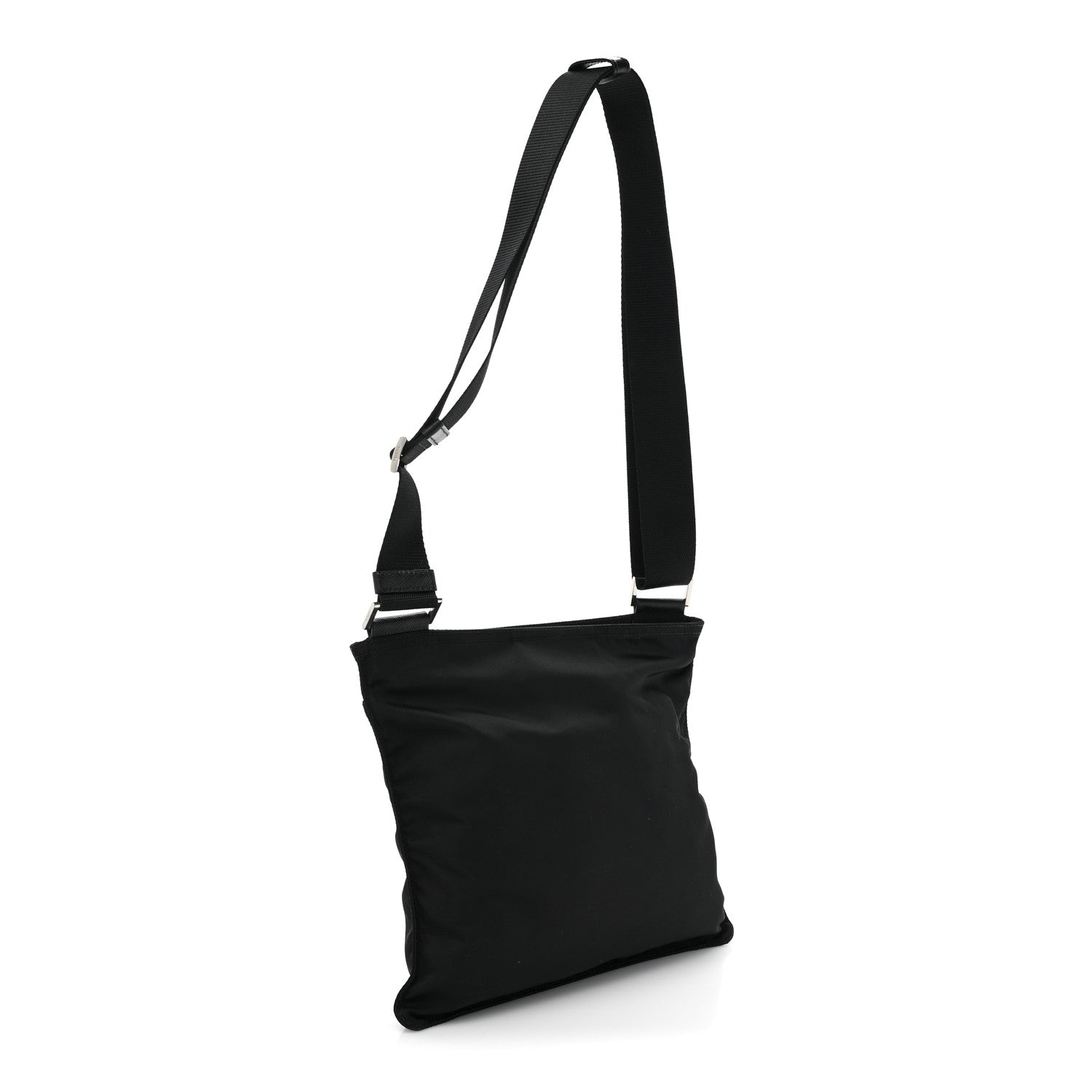 Prada Nylon Vela Flat Messenger Bag Black 3 of 10