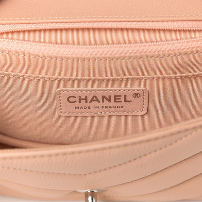 Chanel Caviar Chevron Quilted Small Single Flap Light Pink 5 of 9