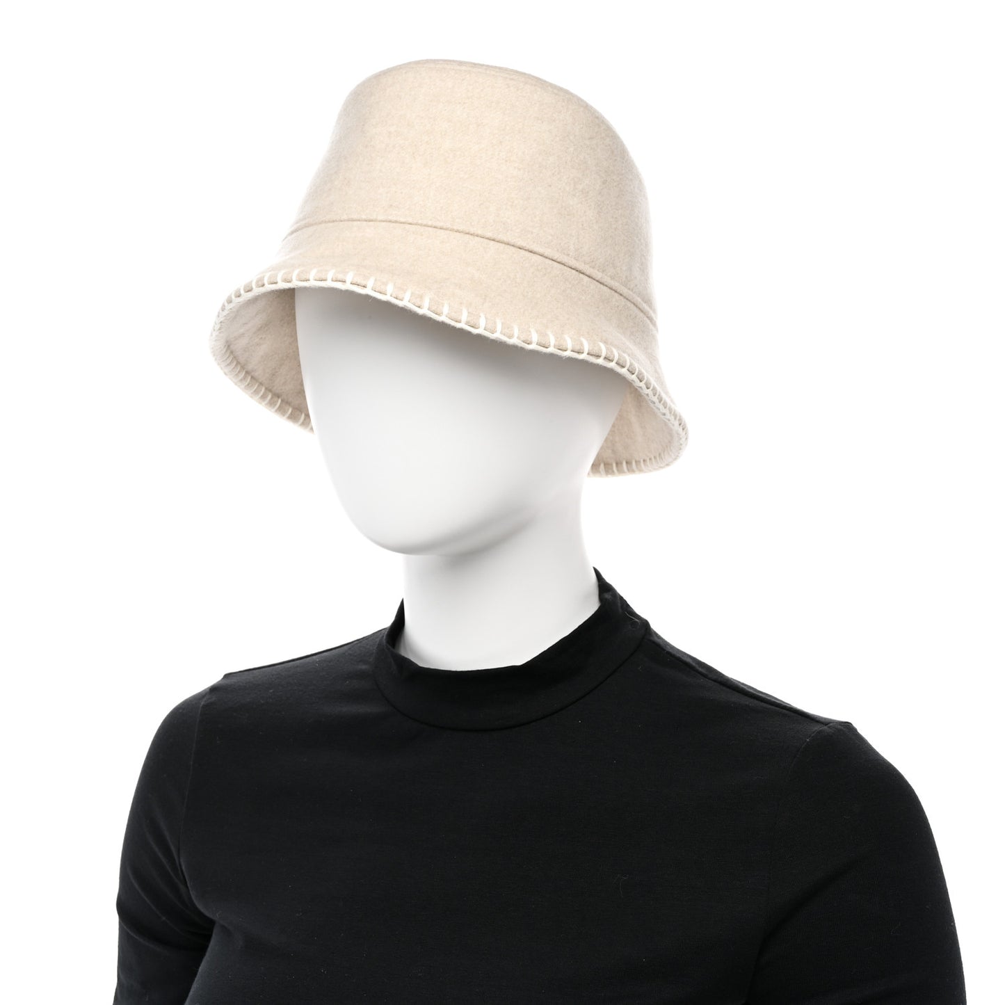 Wool Cashmere Harper H Point Avalon Bucket Hat 59 Corde Ecru