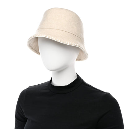 Hermes Wool Cashmere Harper H Point Avalon Bucket Hat 59 Corde Ecru 2 of 8