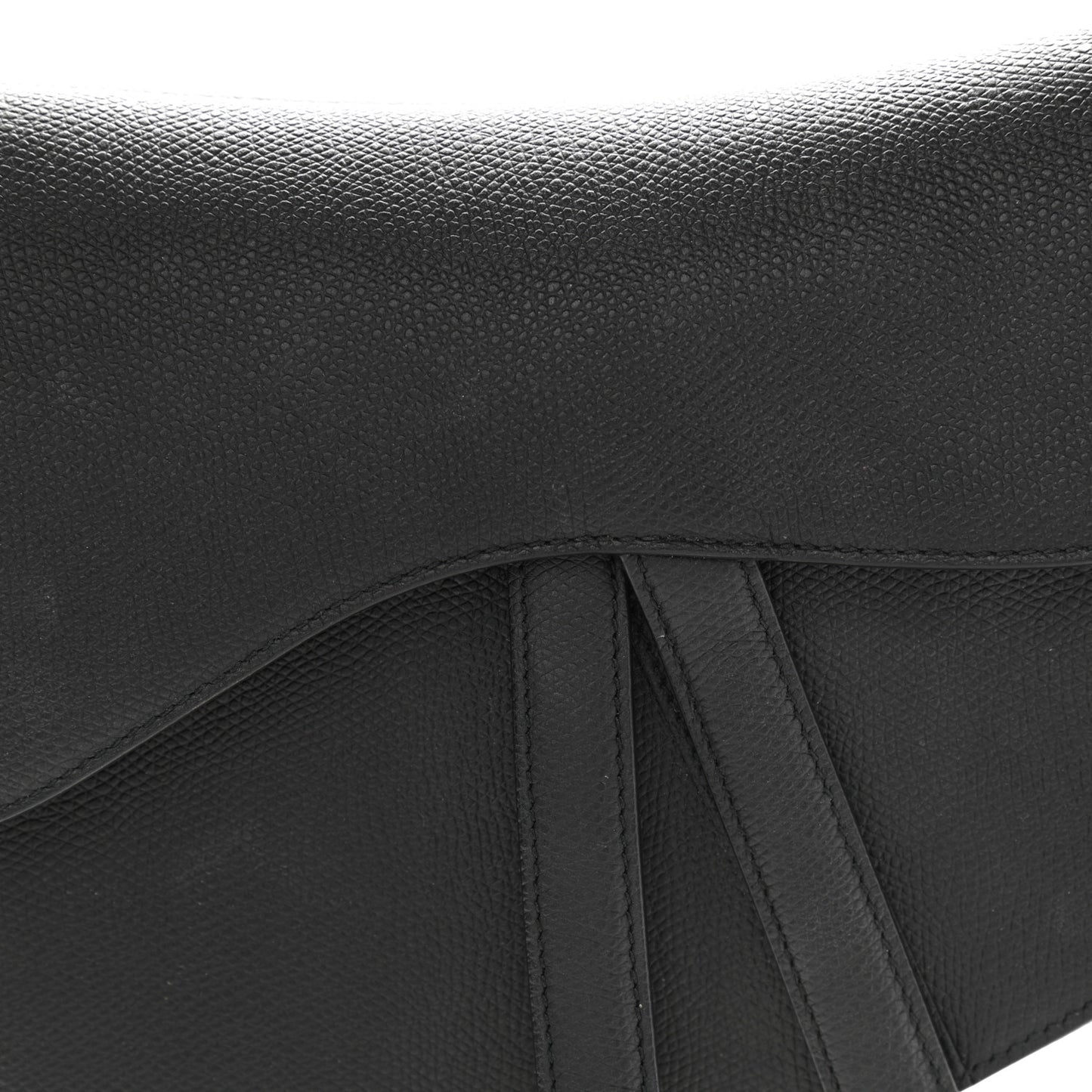 Grained Calfskin Saddle Bag Black