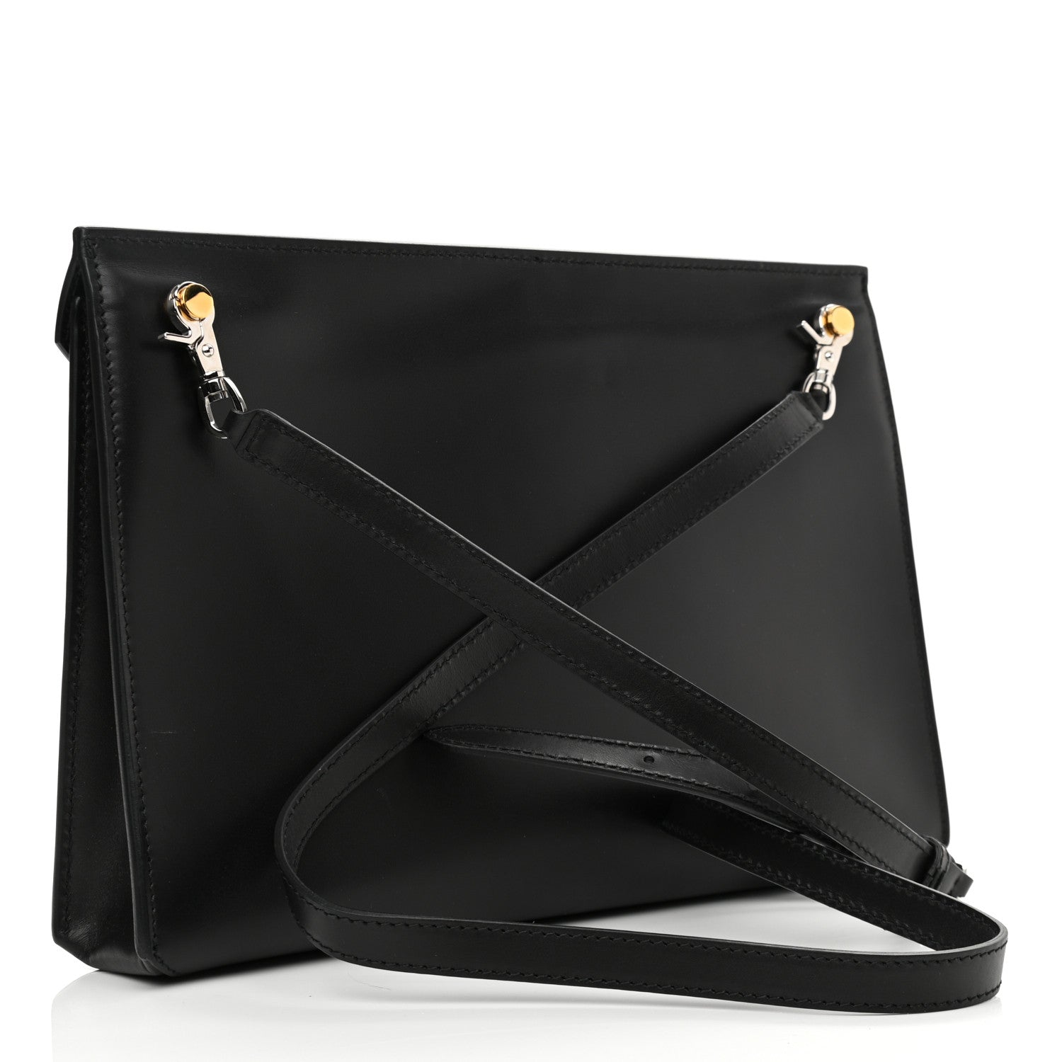 Balenciaga Calfskin Cable Flap Clutch Black 3 of 11