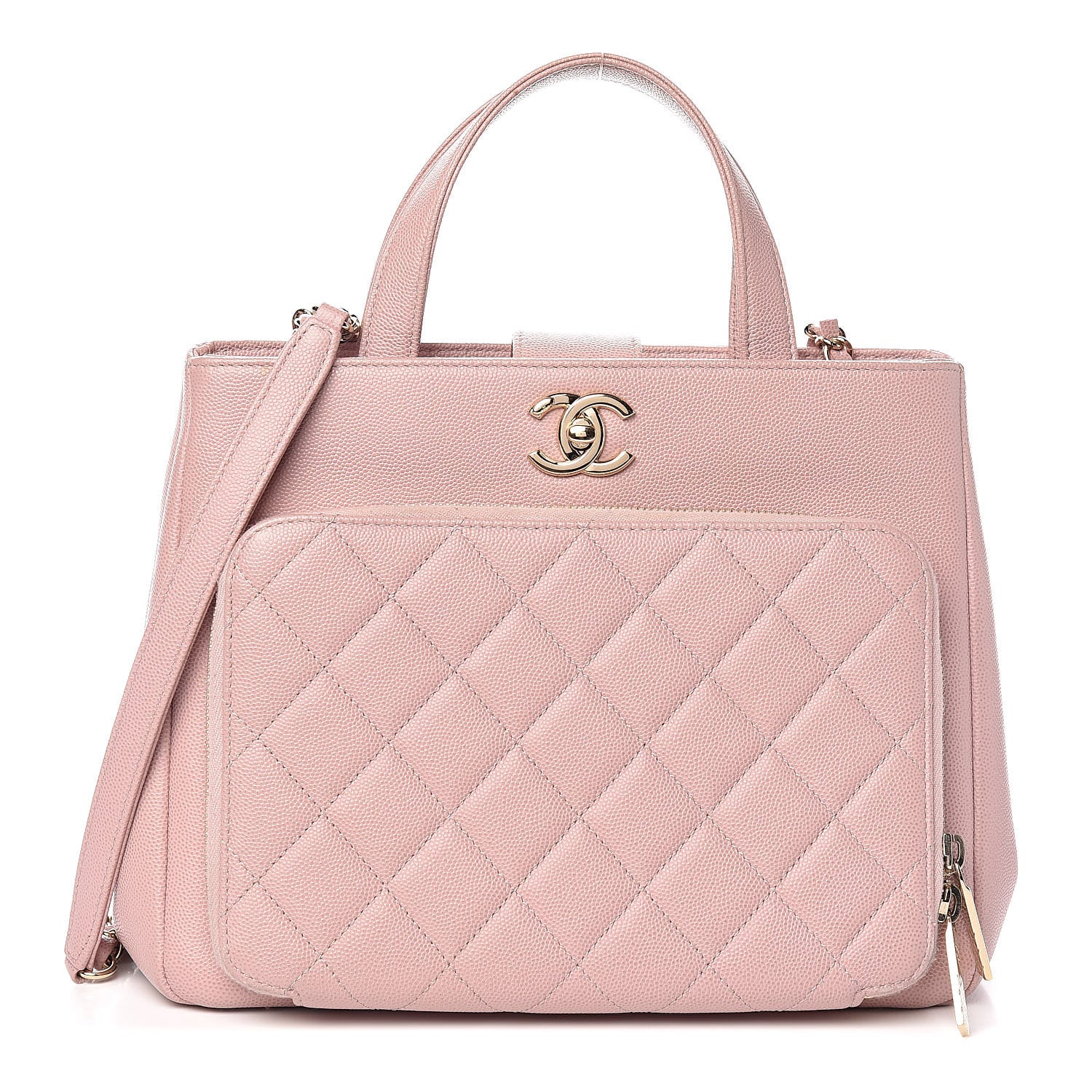 Chanel Caviar Quilted Small Business Affinity Shopping Bag Light Pink 1 of 12