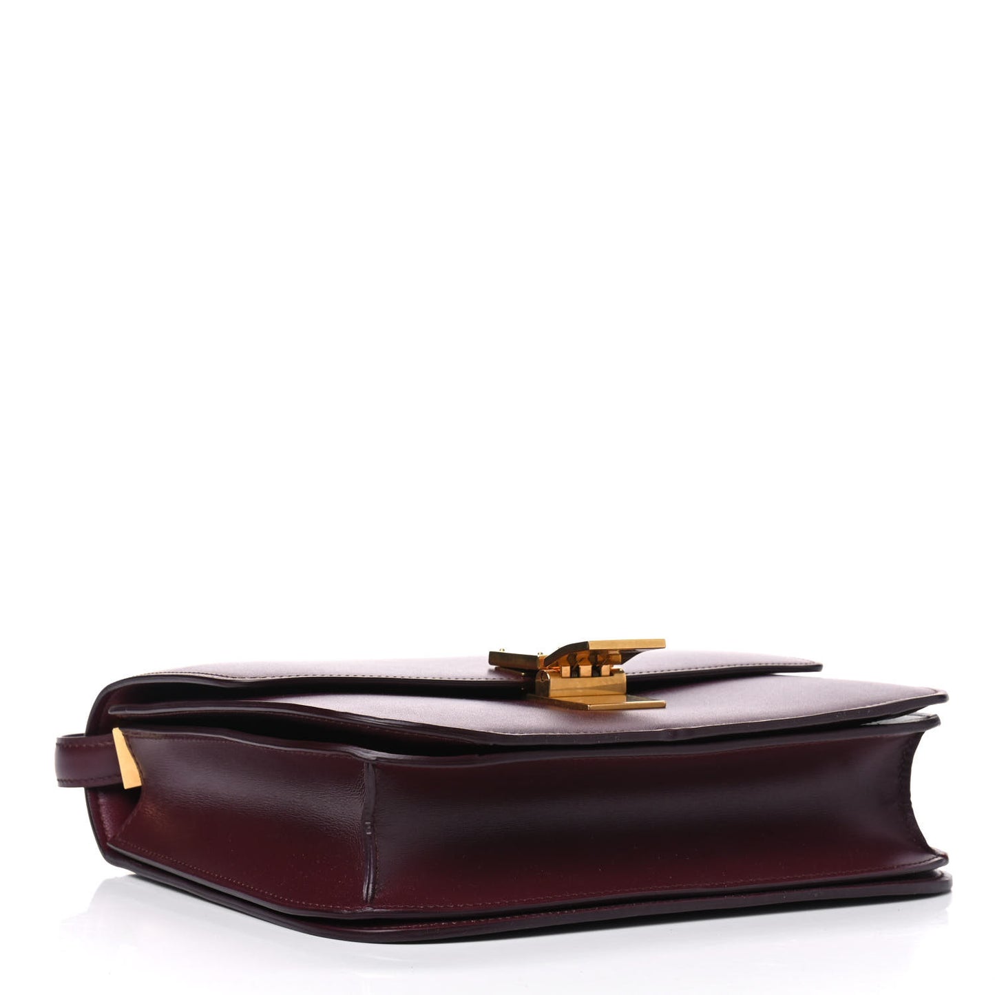 Box Calfskin Medium Classic Box Flap Bag Burgundy