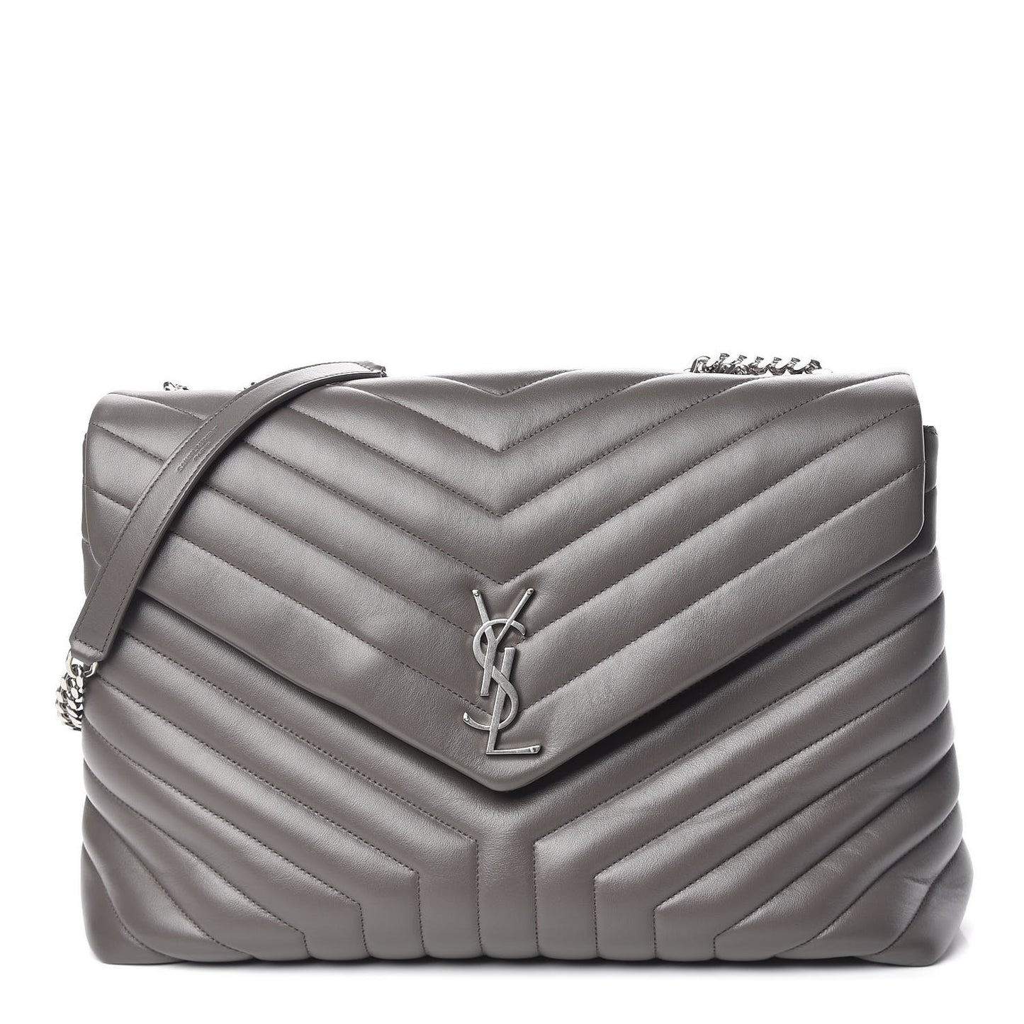 Calfskin Y Quilted Monogram Large Loulou Chain Satchel Earth