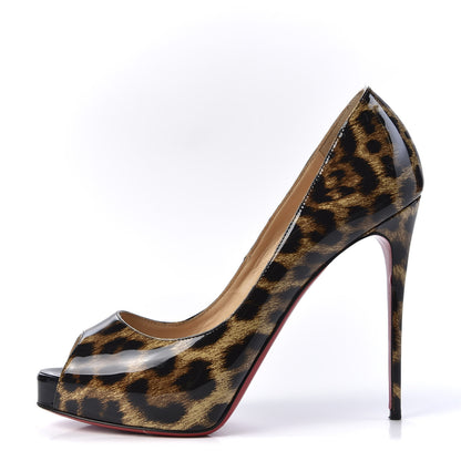 Christian Louboutin Patent Leopard New Very Prive 120 Pumps 38.5 Black 1 of 8