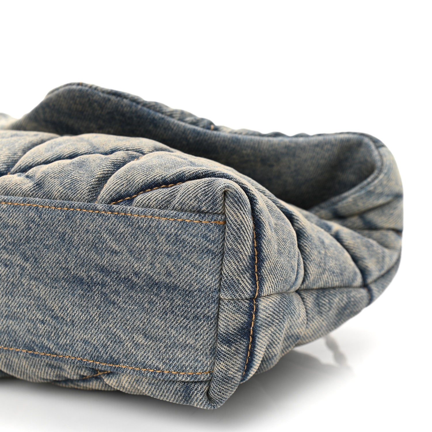 Saint Laurent Denim Quilted Toy Loulou Puffer Monogram Chain Satchel Rodeo Blue 6 of 10