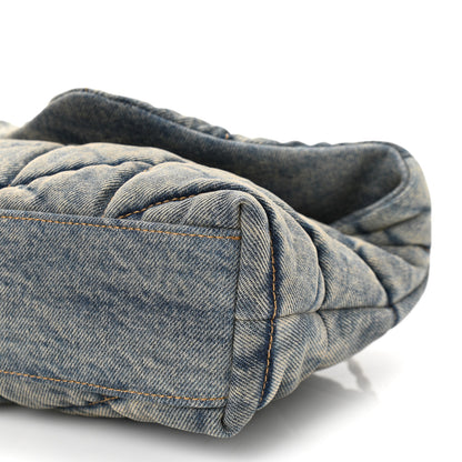 Saint Laurent Denim Quilted Toy Loulou Puffer Monogram Chain Satchel Rodeo Blue 6 of 10