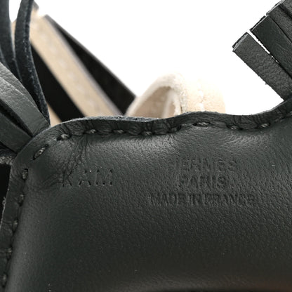 Hermes Milo Lambskin Grigri Rodeo Robeo 24 Bag Charm PM Vert Mangrove Black Craie 3 of 4