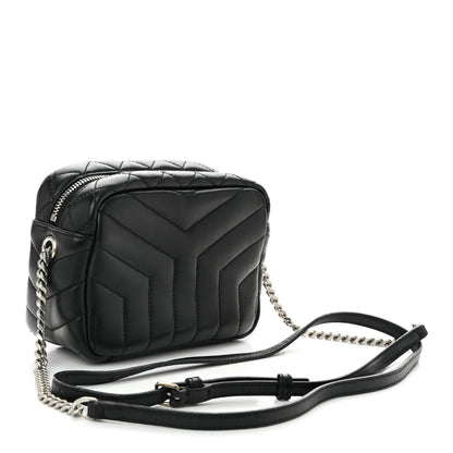 Saint Laurent Calfskin Y Quilted Monogram Mini Loulou Bowling Bag Black 3 of 10