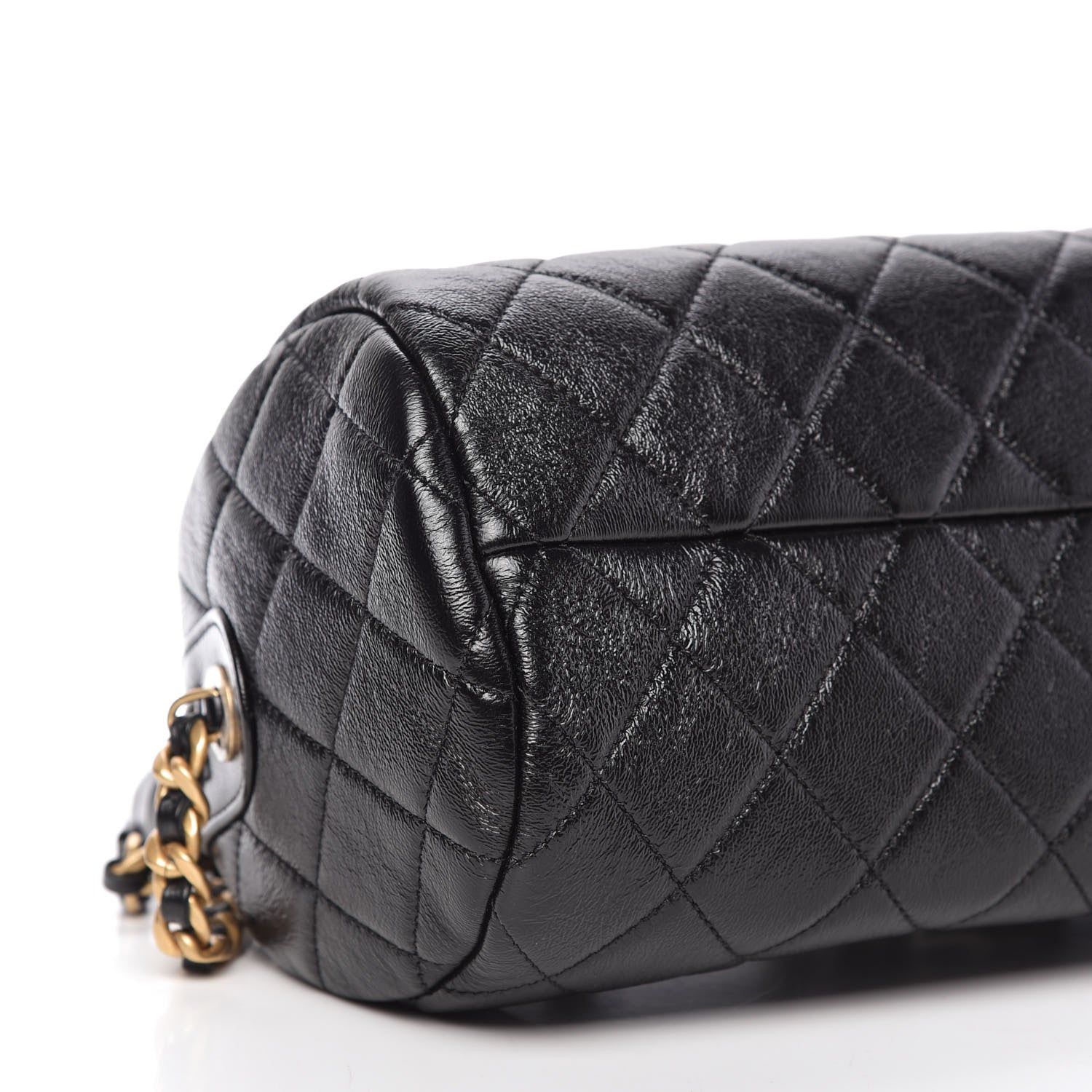 Chanel Shiny Lambskin Quilted Fashion Therapy Bowling Bag Black 6 of 10