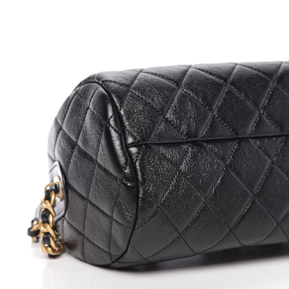 Chanel Shiny Lambskin Quilted Fashion Therapy Bowling Bag Black 6 of 10