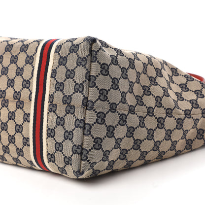 Gucci Monogram Large Jolicoeur Tote Navy Red 7 of 10