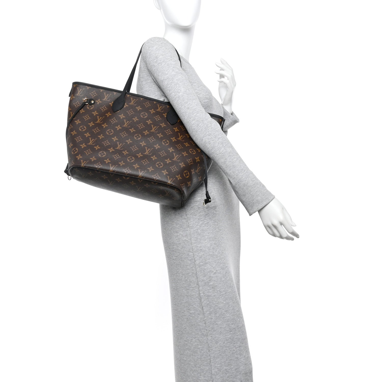 Louis Vuitton Monogram Calfskin Neo Neverfull Inside Out MM Black 2 of 11