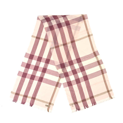 Burberry Wool Silk Gauze Giant Check Scarf Alabaster Pink 2 of 4