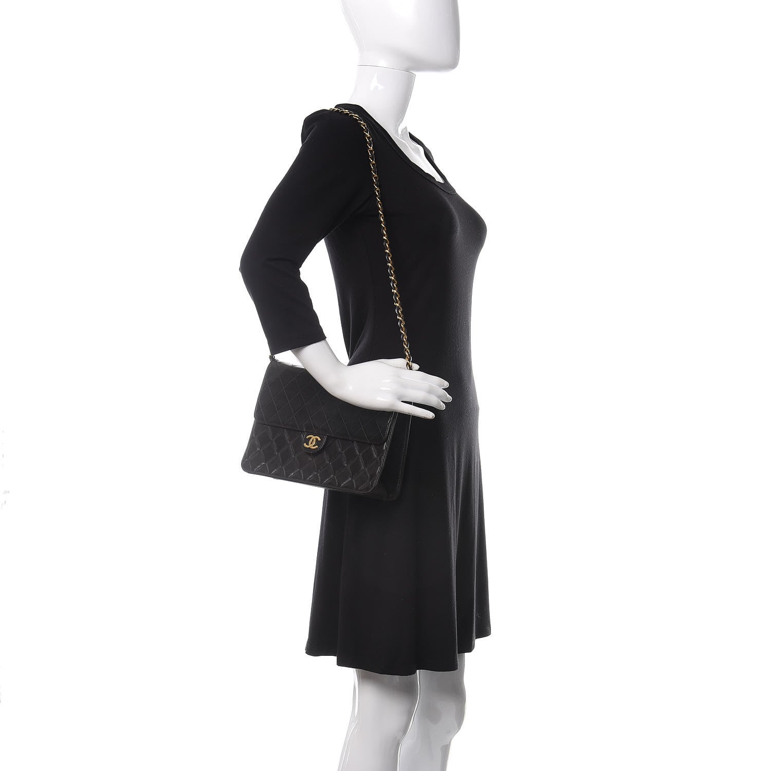 Chanel Lambskin Quilted Medium Single Flap Black 2 of 17